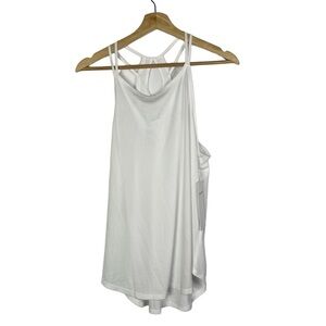 Layer 8 White Double Strap Tear Drop Athletic Tank Top L